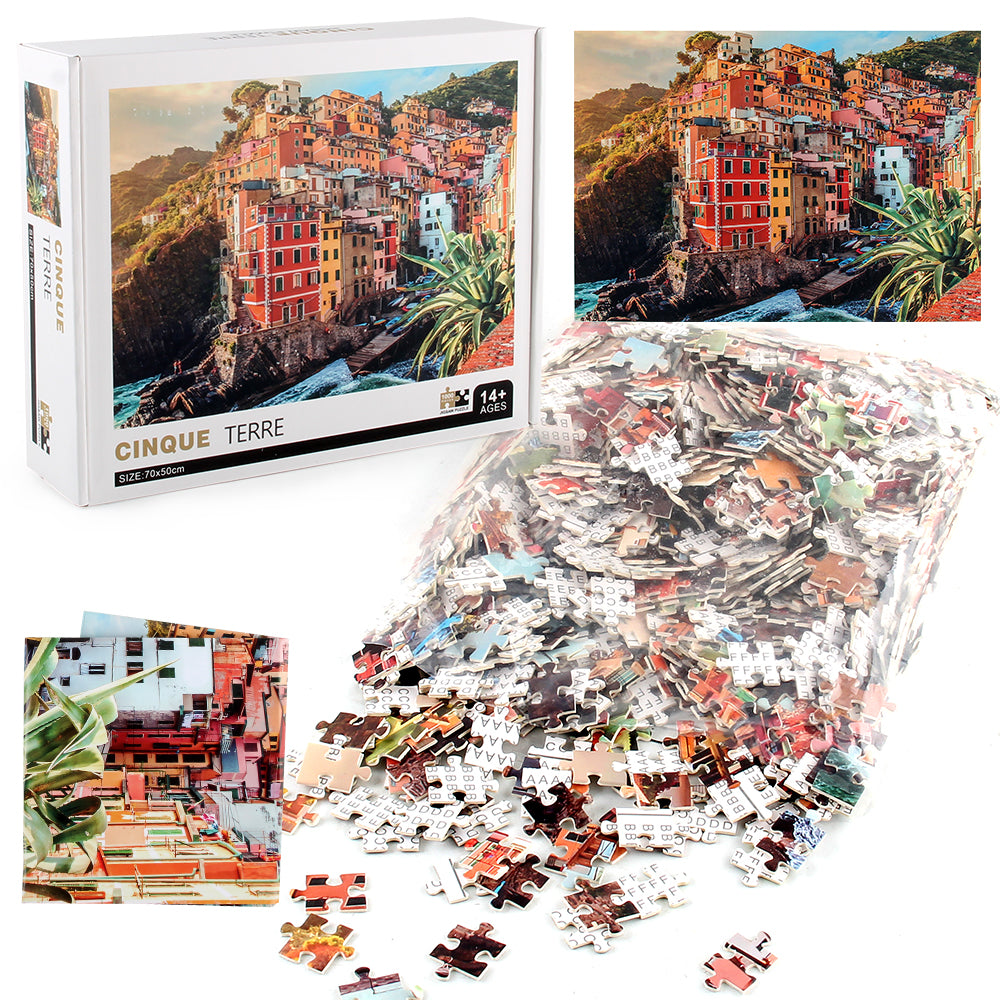 Cinque Terre Wooden 1000 Piece Jigsaw Puzzle Toy For Adults and Kids