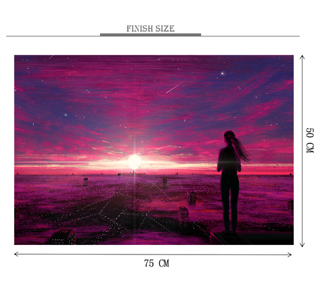 Soul Pink Rays Wooden 1000 Piece Jigsaw Puzzle Toy For Adults and Kids