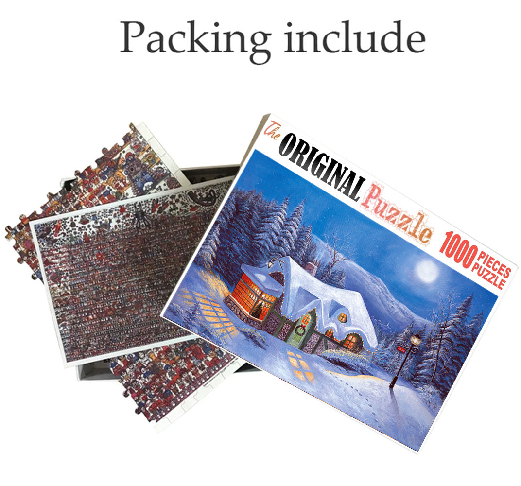 Christman House is Wooden 1000 Piece Jigsaw Puzzle Toy For Adults and Kids