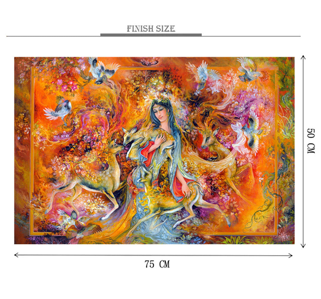 Ancient Art of Lady Wooden 1000 Piece Jigsaw Puzzle Toy For Adults and Kids