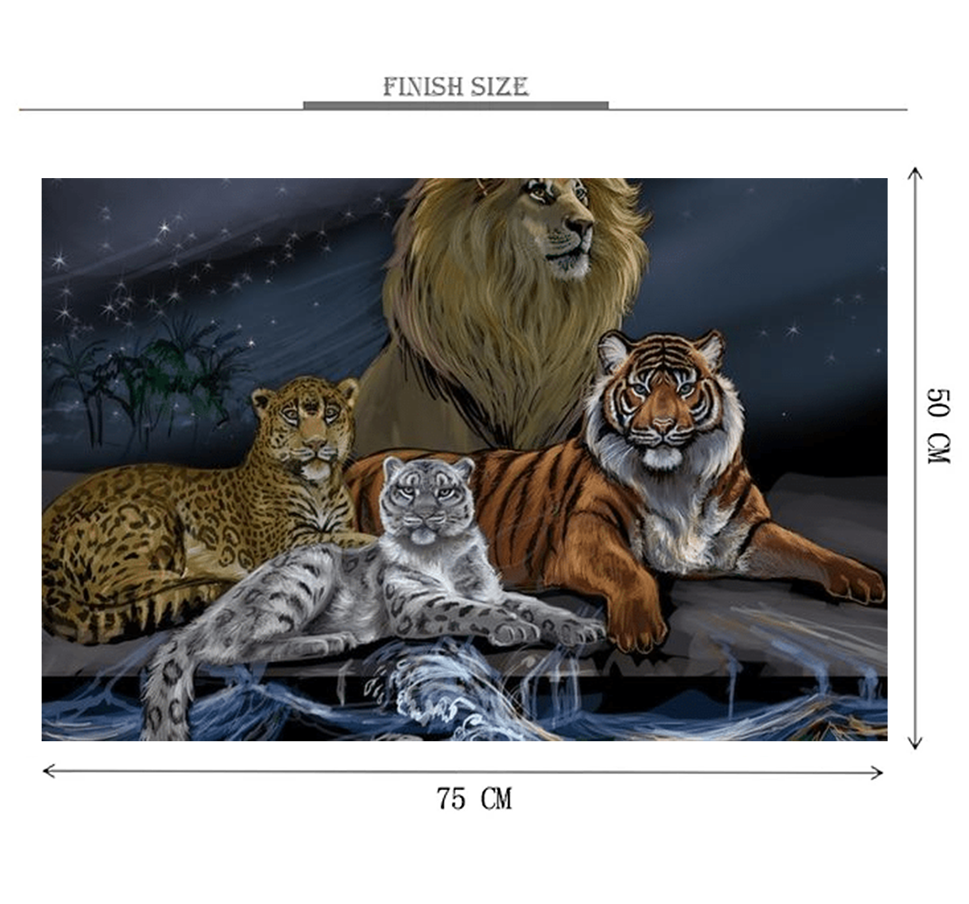 Wild Cats Wooden 1000 Piece Jigsaw Puzzle Toy For Adults and Kids
