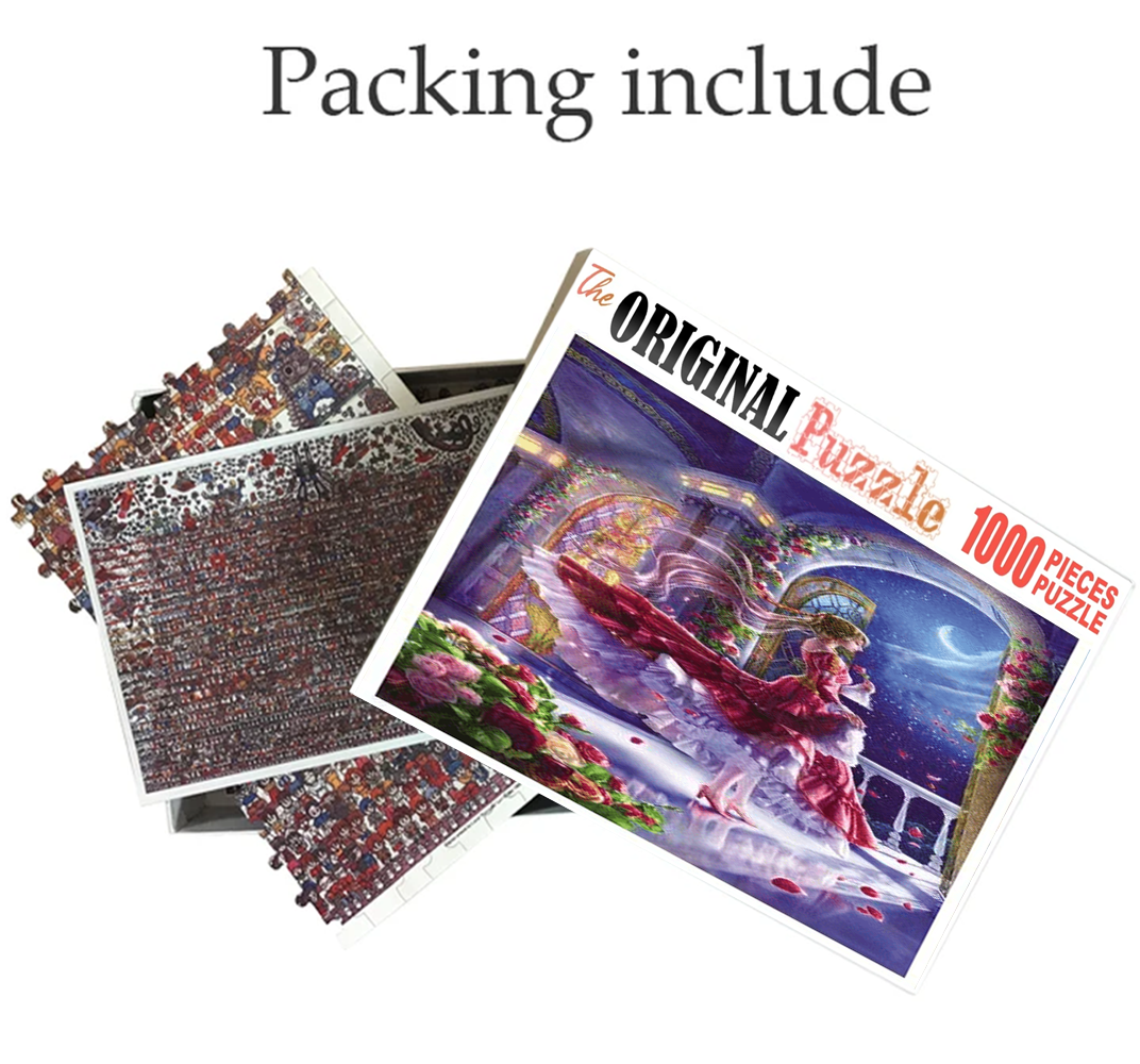 Red Cinderela Wooden 1000 Piece Jigsaw Puzzle Toy For Adults and Kids