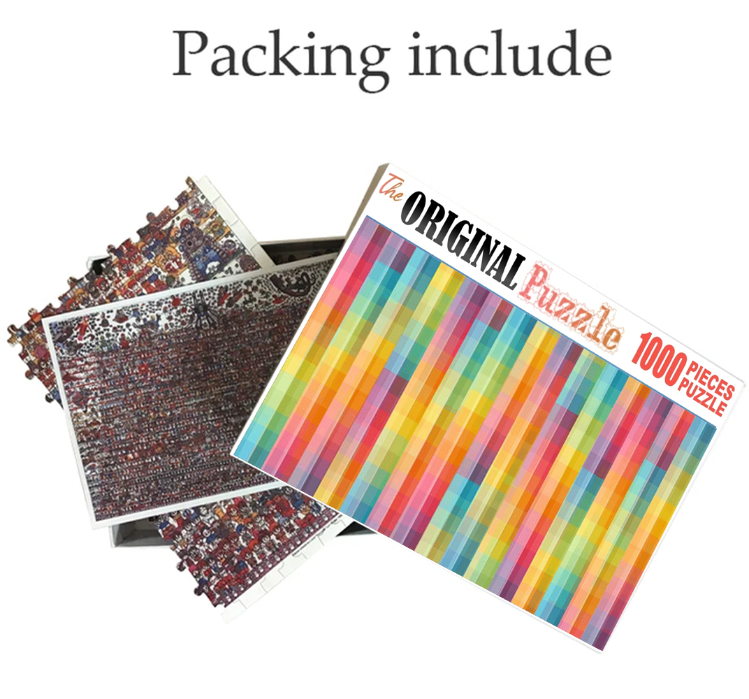 Color Blocks Wooden 1000 Piece Jigsaw Puzzle Toy For Adults and Kids