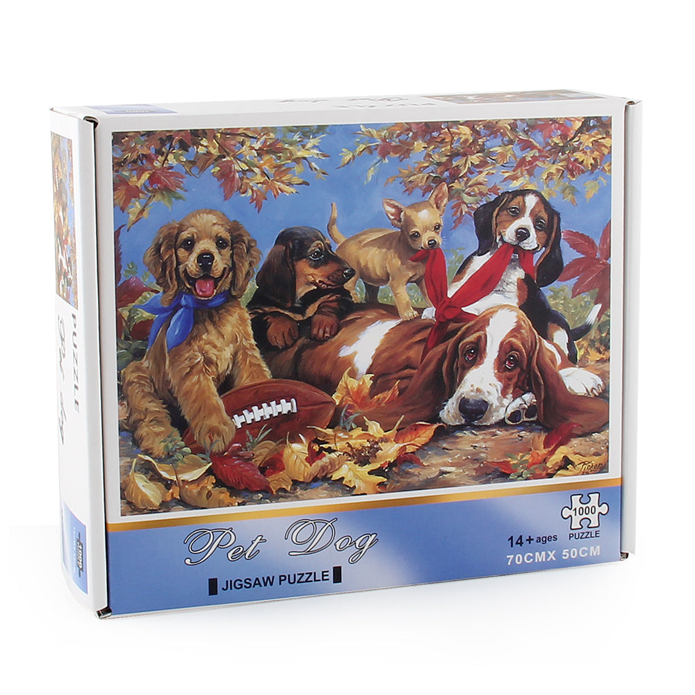 Pet Dog Wooden 1000 Piece Jigsaw Puzzle Toy For Adults and Kids