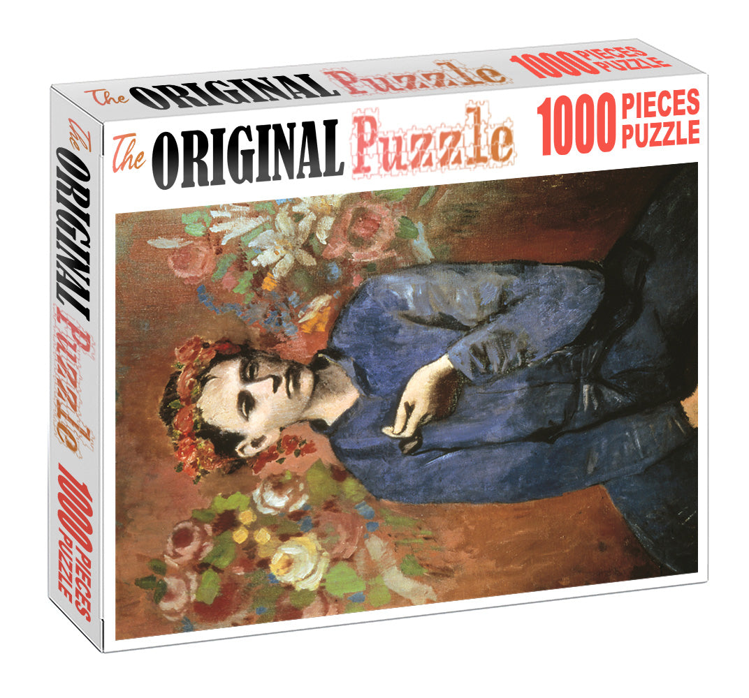 Lady with Flower Crown Wooden 1000 Piece Jigsaw Puzzle Toy For Adults and Kids