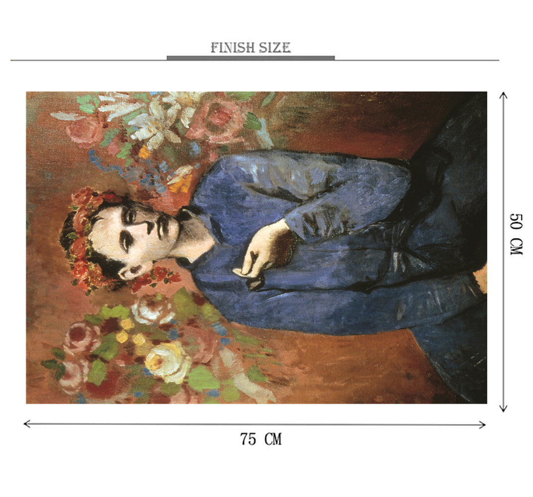 Lady with Flower Crown Wooden 1000 Piece Jigsaw Puzzle Toy For Adults and Kids