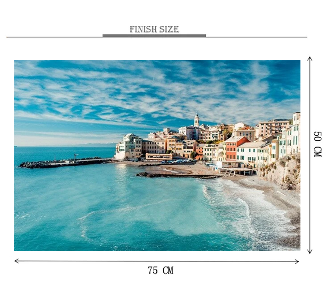 City of Blue Sea Wooden 1000 Piece Jigsaw Puzzle Toy For Adults and Kids