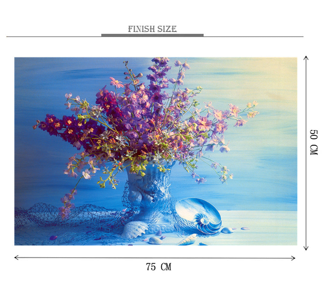 Purple Flower Vase is Wooden 1000 Piece Jigsaw Puzzle Toy For Adults and Kids