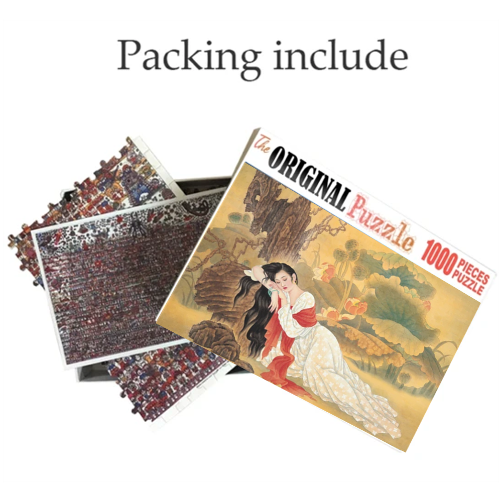 Chinese Girl Sleeping Wooden 1000 Piece Jigsaw Puzzle Toy For Adults and Kids