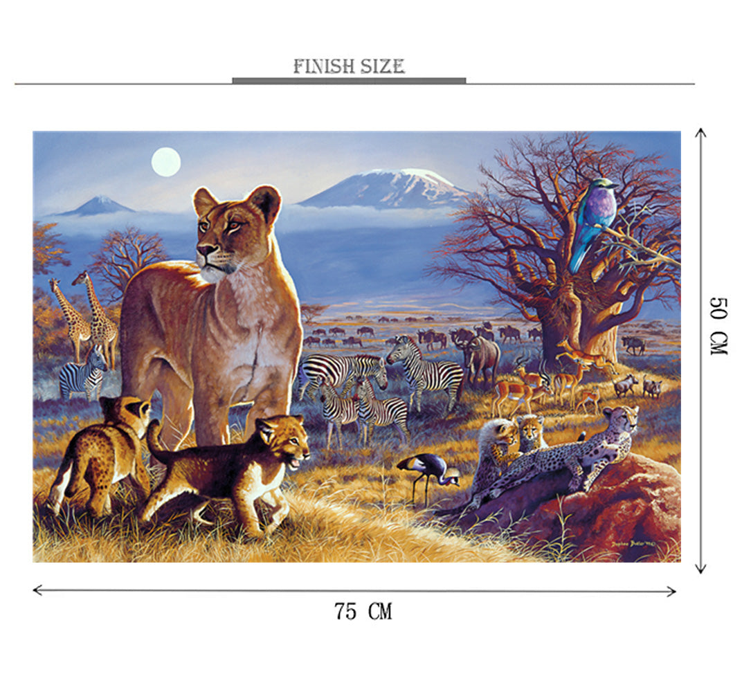 Lioness with Cubs Wooden 1000 Piece Jigsaw Puzzle Toy For Adults and Kids