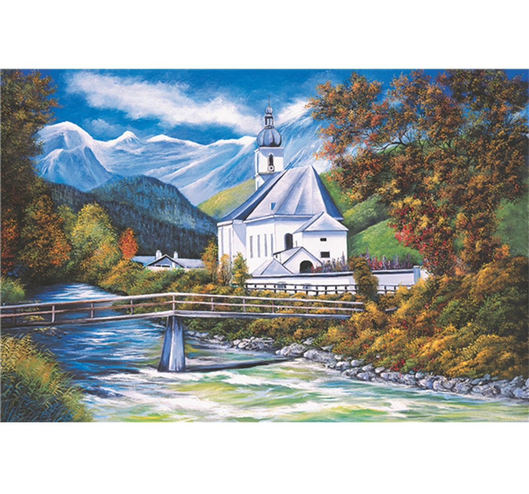 Mountain Church is Wooden 1000 Piece Jigsaw Puzzle Toy For Adults and Kids