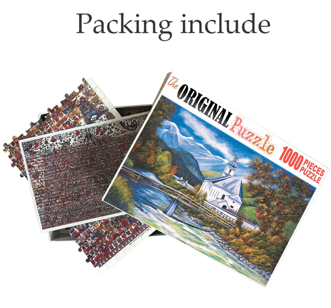 Mountain Church is Wooden 1000 Piece Jigsaw Puzzle Toy For Adults and Kids