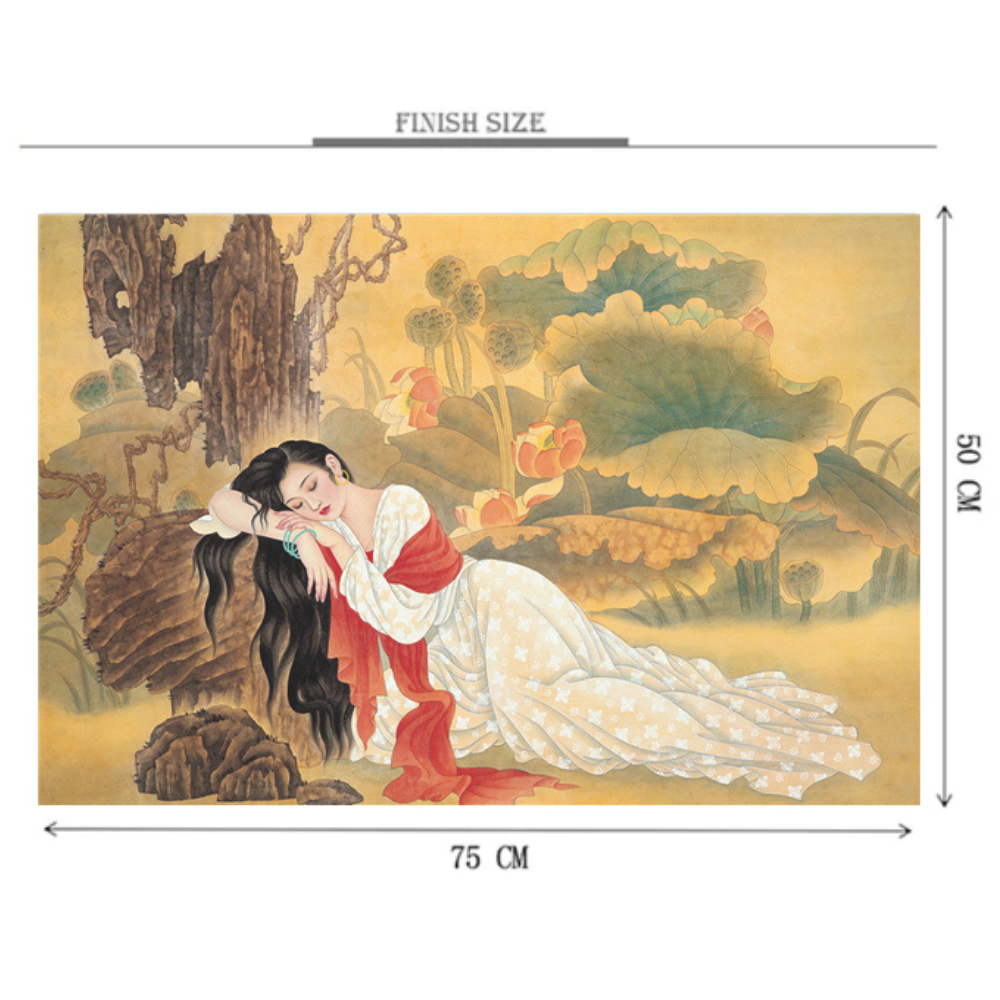 Chinese Girl Sleeping Wooden 1000 Piece Jigsaw Puzzle Toy For Adults and Kids
