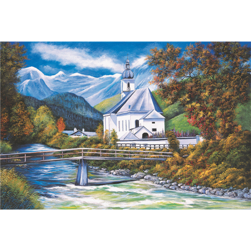The Church Of Ramsau Wooden 1000 Piece Jigsaw Puzzle Toy For Adults and Kids