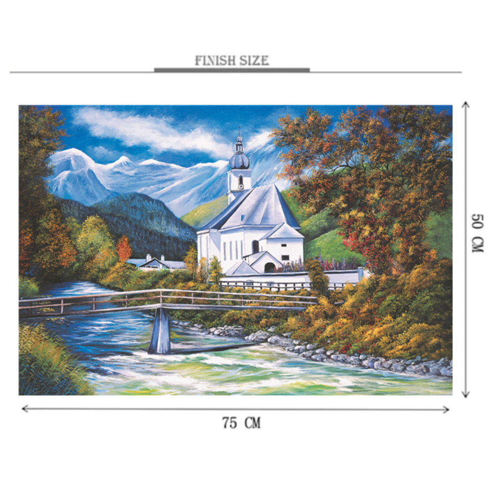 The Church Of Ramsau Wooden 1000 Piece Jigsaw Puzzle Toy For Adults and Kids