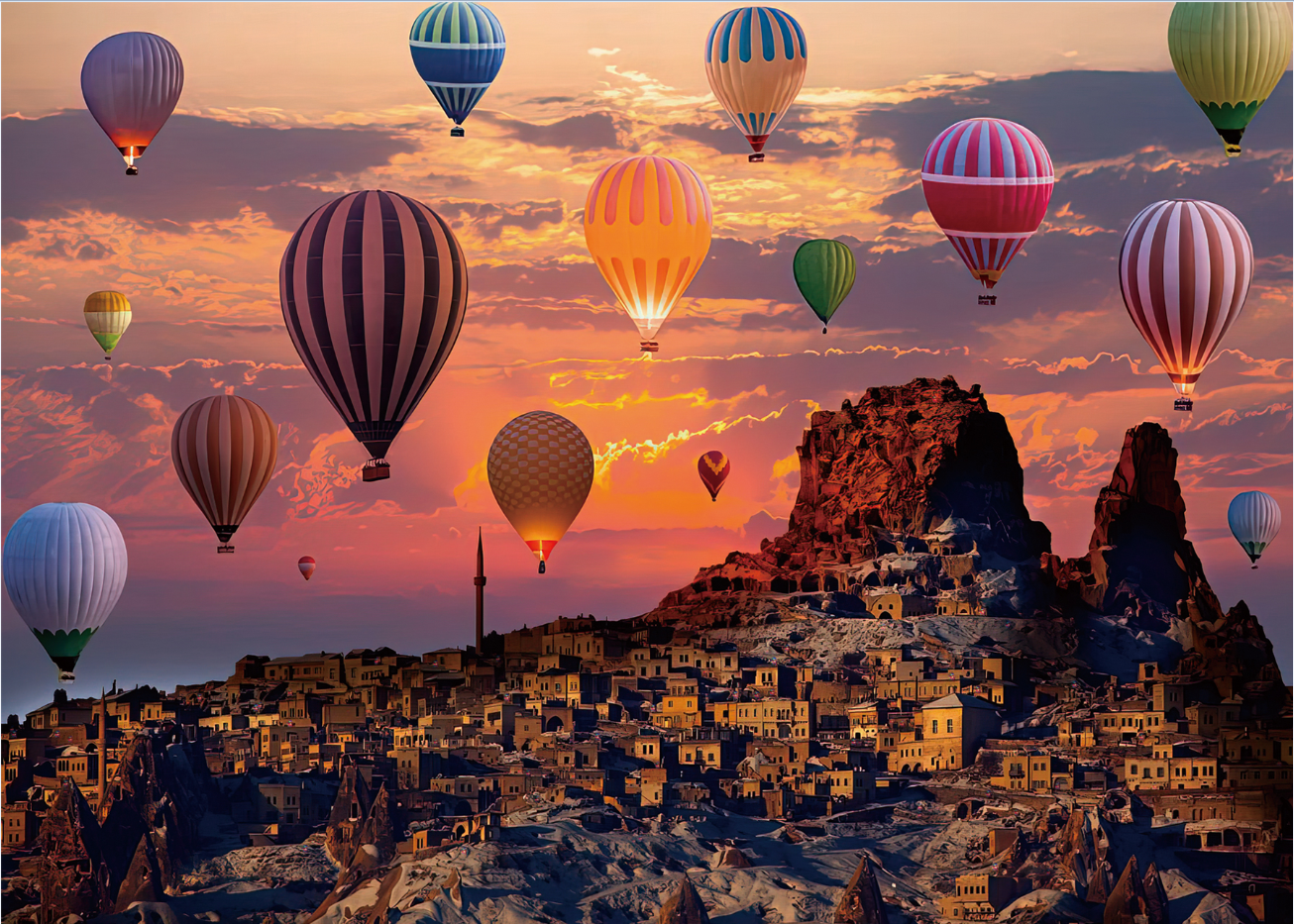 Hot Air Balloons Wooden 1000 Piece Jigsaw Puzzle Toy For Adults and Kids