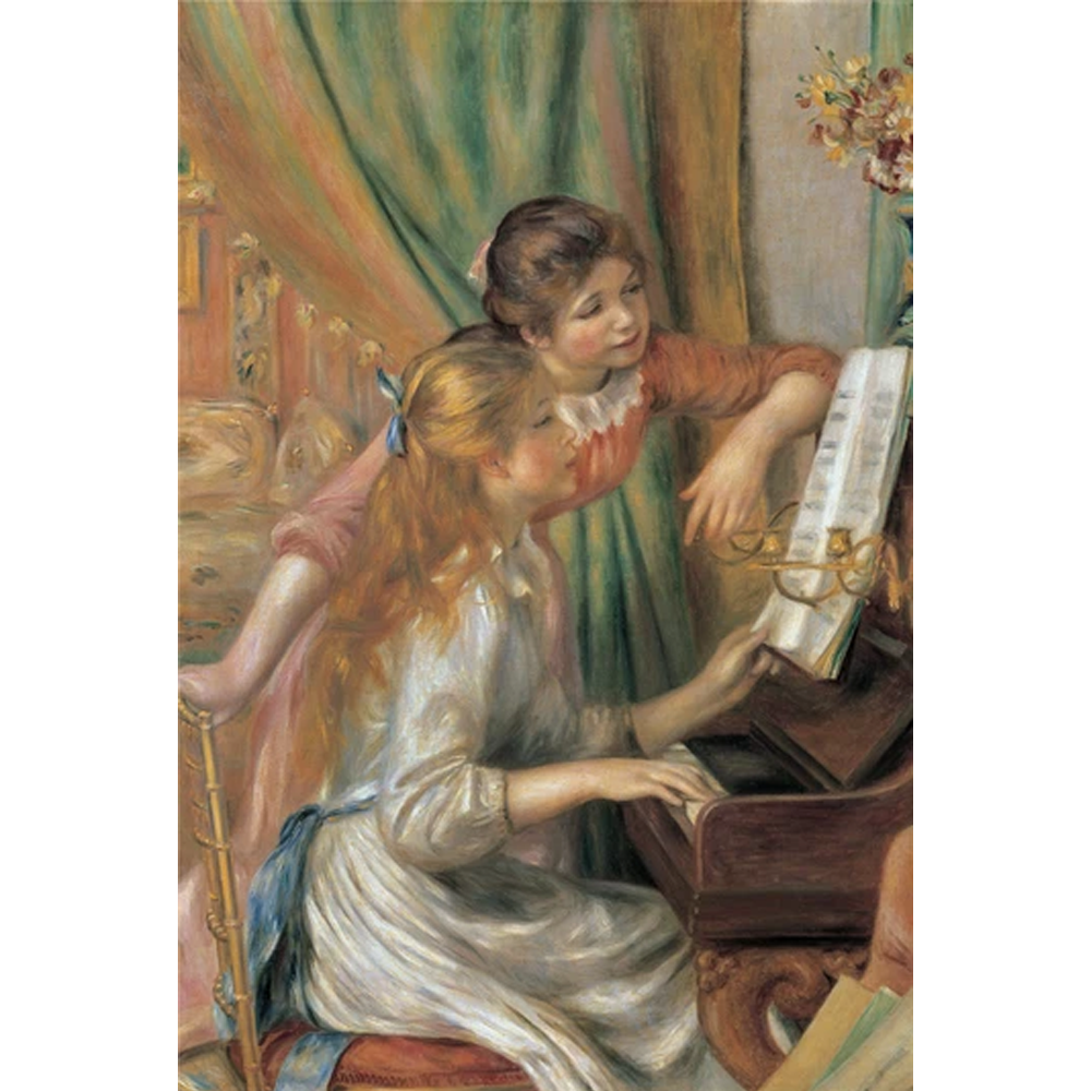 Young Girls At piano Painting Wooden 1000 Piece Jigsaw Puzzle Toy For Adults and Kids