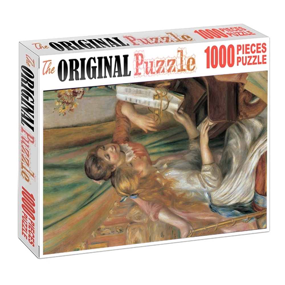 Young Girls At piano Painting Wooden 1000 Piece Jigsaw Puzzle Toy For Adults and Kids