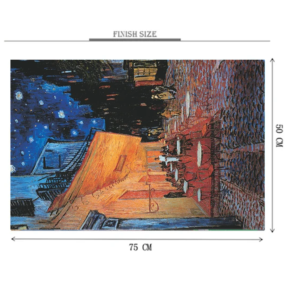 Cafe Terrace At Night Wooden 1000 Piece Jigsaw Puzzle Toy For Adults and Kids