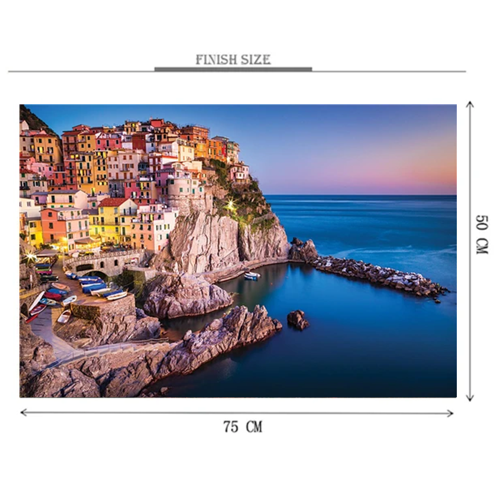 Cinque Terre Wooden 1000 Piece Jigsaw Puzzle Toy For Adults and Kids