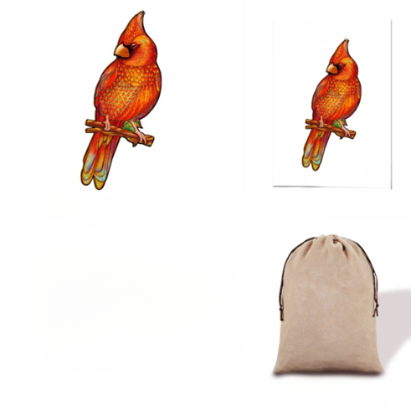 Northern Cardinal Wooden Jigsaw Puzzle