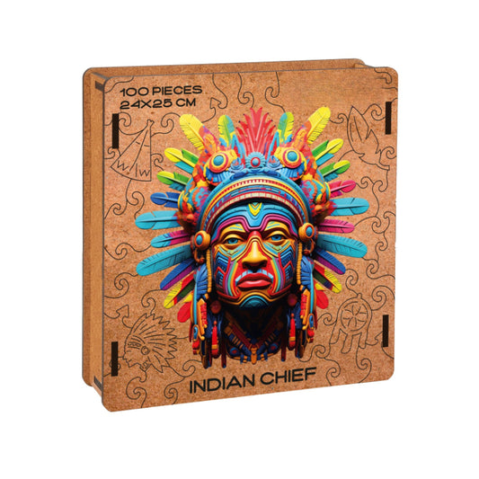 Indian Chief Themed Wooden Jigsaw Puzzle