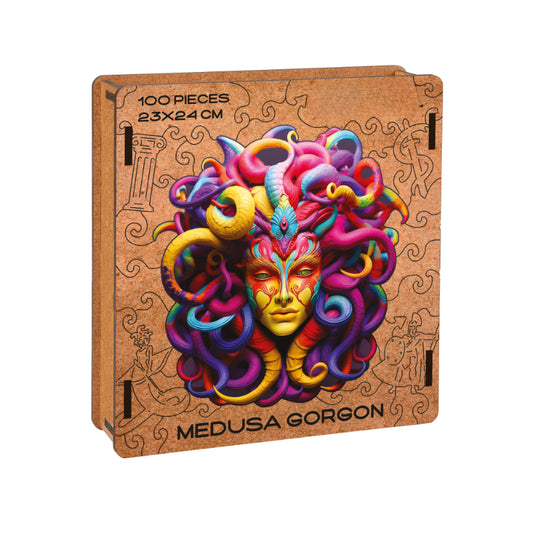 Artistic Medusa Gorgon Wooden Jigsaw Puzzle