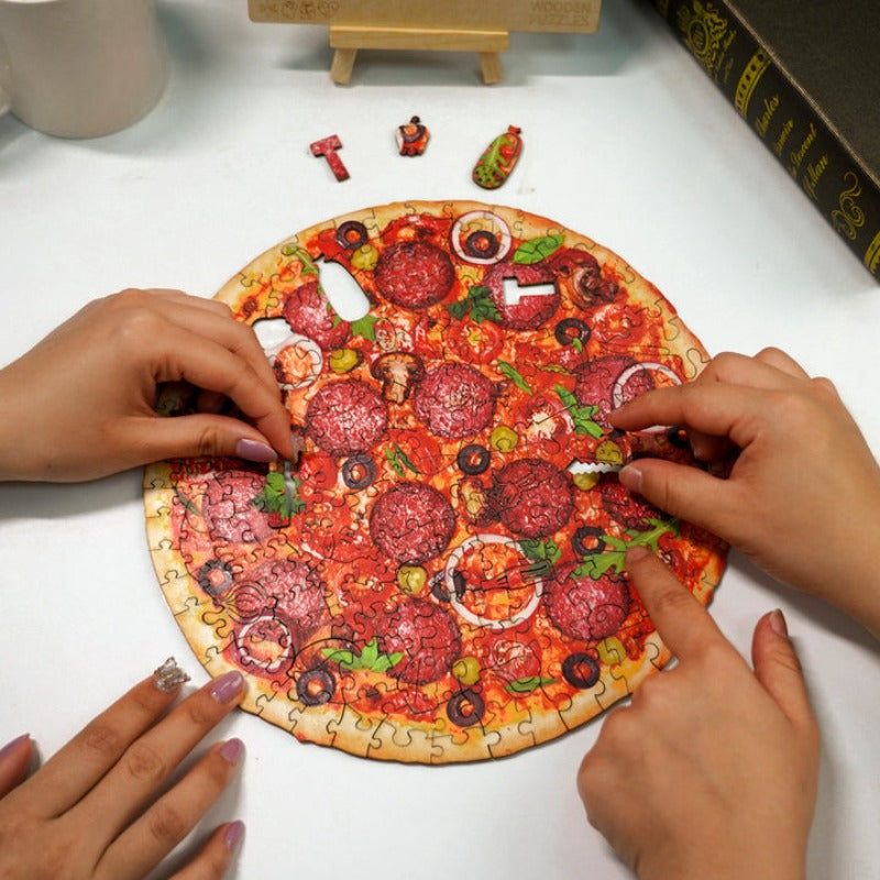 Sausage Pizza Wooden Jigsaw Puzzle Set