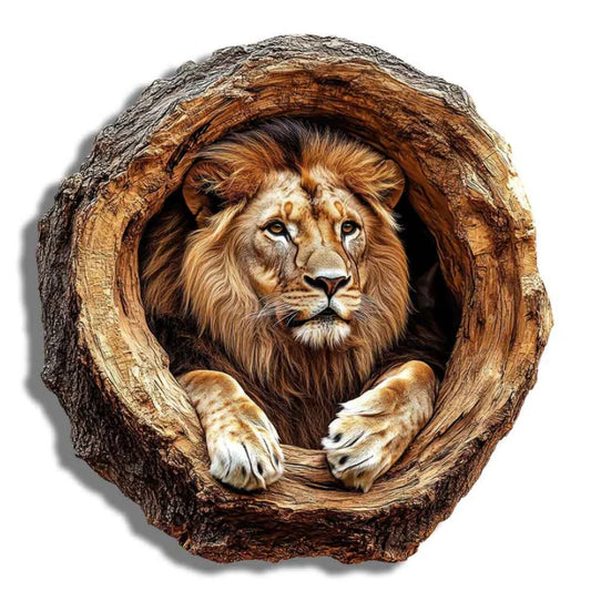 Wooden Lion Themed Jigsaw Puzzle