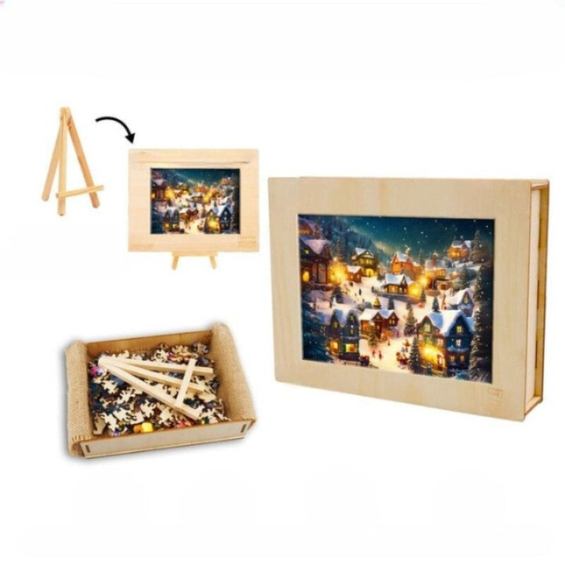 Christmas Village Wooden Jigsaw Puzzle