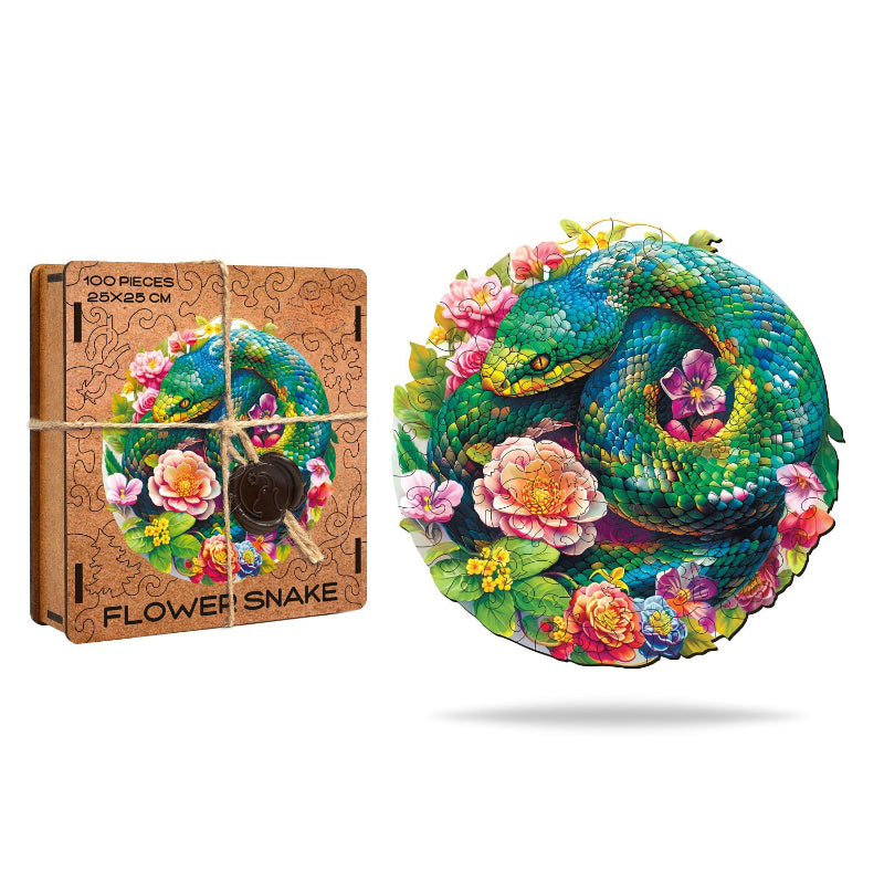 Floral Snake Wooden Puzzle