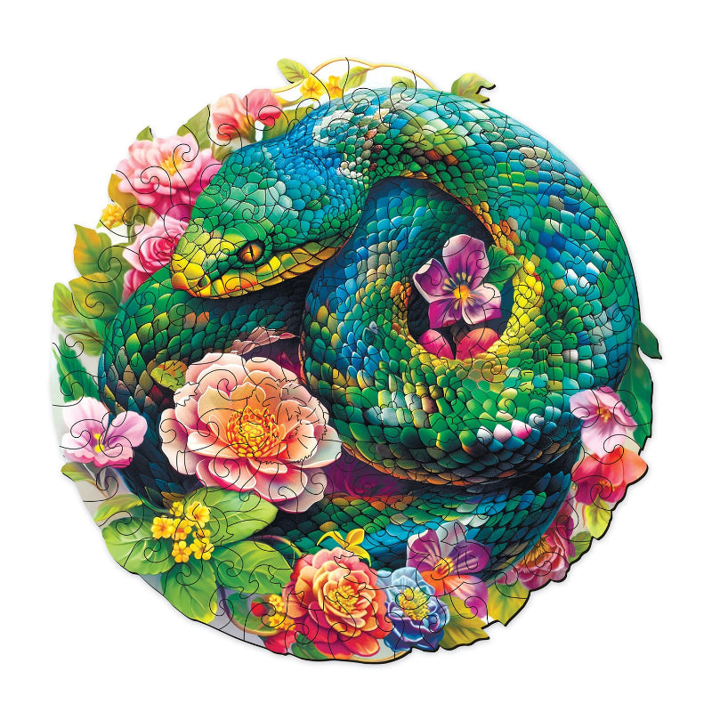 Floral Snake Wooden Puzzle