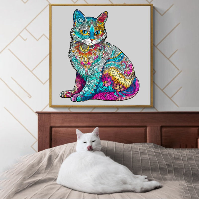 Elegant Cat Wooden Jigsaw Puzzle