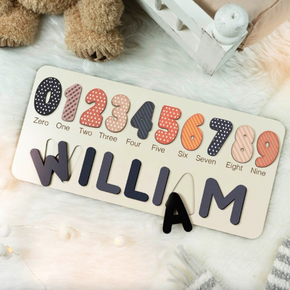 Custom Wooden Name And Number Puzzle