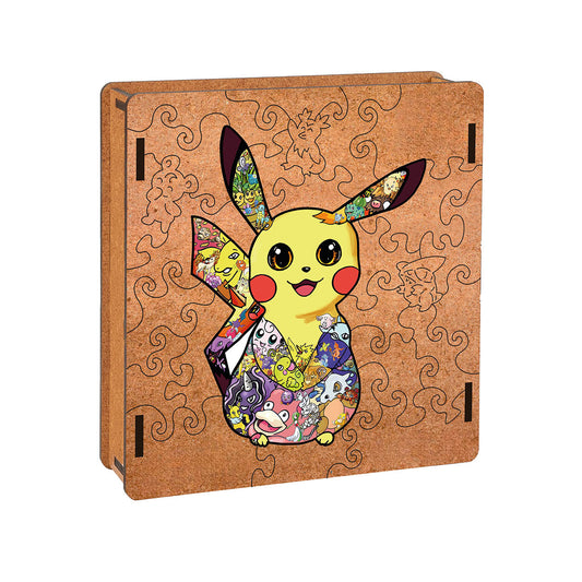 Vibrant Pikachu Wooden Puzzle Set