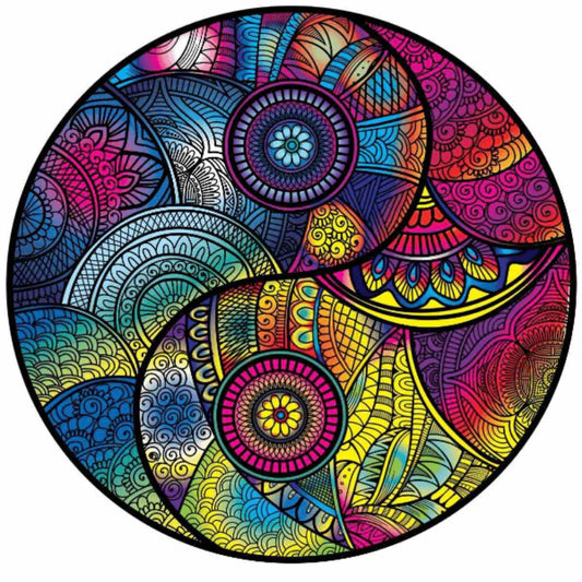 Mandala Yin Yang Wooden Jigsaw Puzzle