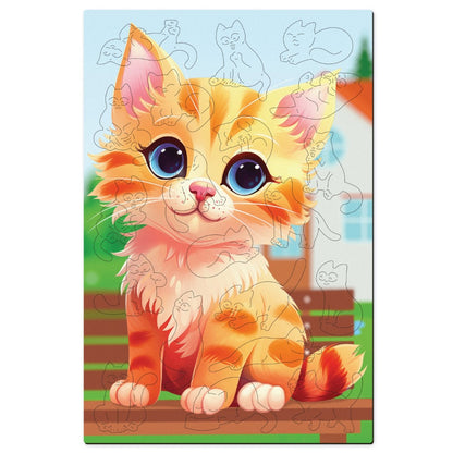 Kitten Themed Wooden Puzzle Set