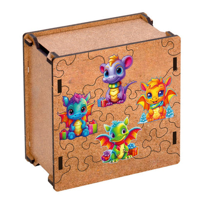 New Year Dragons Wooden Puzzle Set