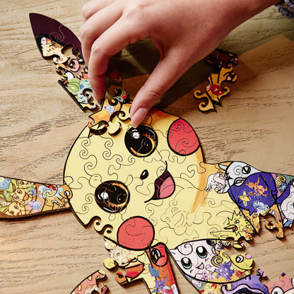 Vibrant Pikachu Wooden Puzzle Set