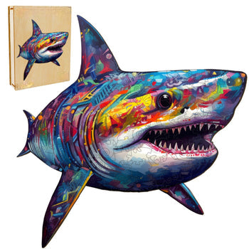 Colorful Shark Wooden Jigsaw Puzzle