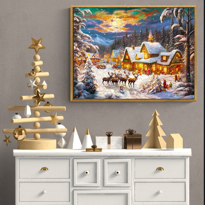 Christmas Snow Wooden Jigsaw Puzzle