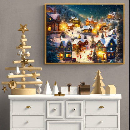 Christmas Village Wooden Jigsaw Puzzle