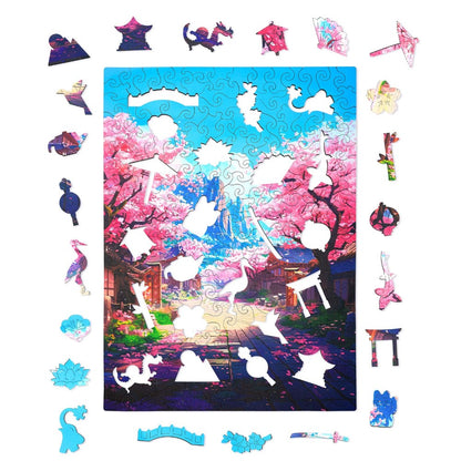 Cherry Blossom Village Puzzle Set