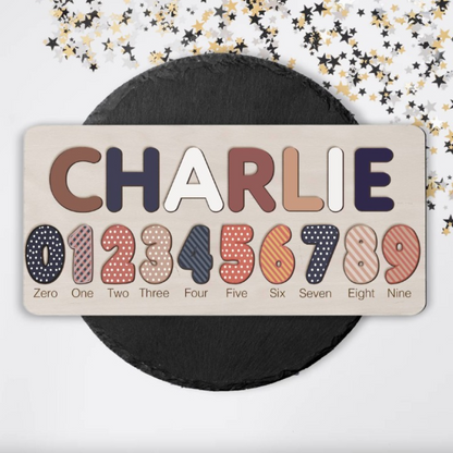 Custom Wooden Name And Number Puzzle