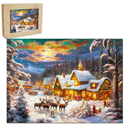 Christmas Snow Wooden Jigsaw Puzzle