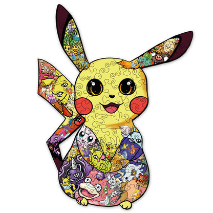 Vibrant Pikachu Wooden Puzzle Set