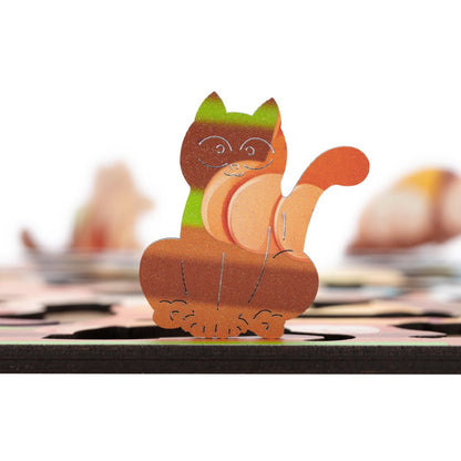 Kitten Themed Wooden Puzzle Set