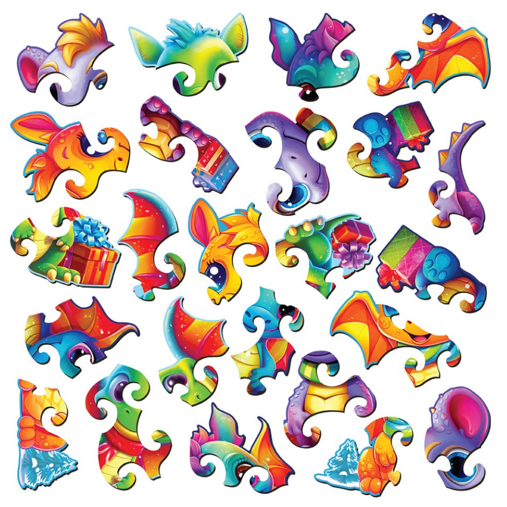 New Year Dragons Wooden Puzzle Set