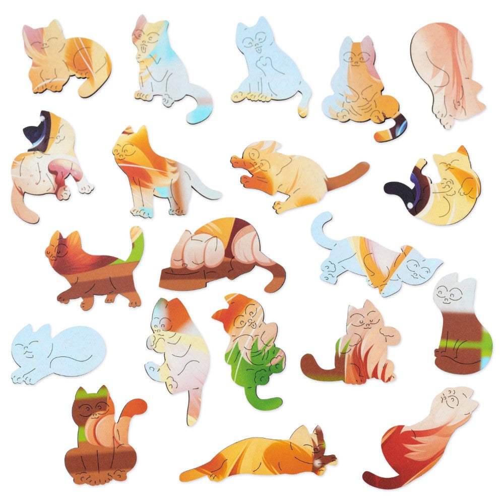 Kitten Themed Wooden Puzzle Set