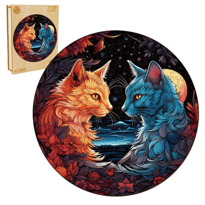 Yin Yang Cat Wooden Jigsaw Puzzle